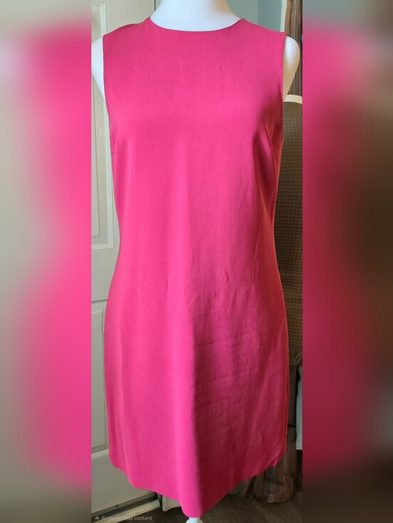 Theory Dresses & Skirts - Theory Admiral Crepe Mini Shift Dress Women's 2 Geranium Pink Sleeveless Classic